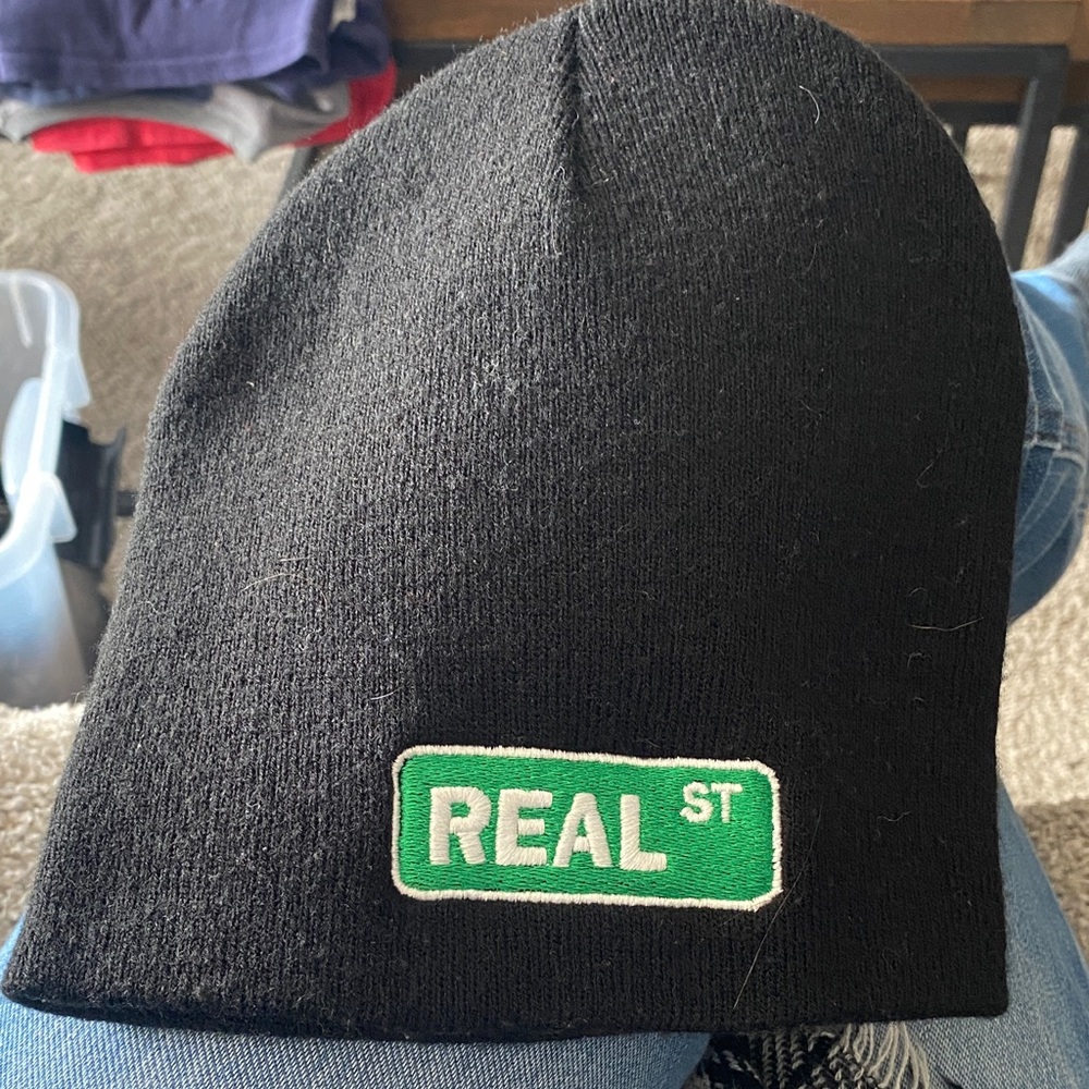 Black Beanie with Real Street Logo